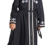 اوليميك فستان ماكسي بغطاء للراس واكمام طويلة للبنات الصغيرات، فستان دبي اسلامي كاجوال