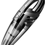 ايدا-تيك مكنسة كهربائية للسيارة بقوة شفط بقوة 3.2 كيلو باسكال، 12 فولت 120 واط قابلة لاعادة الشحن، لتنظيف شعر الحيوانات الاليفة والسيارة والمنزل، اسود، 355×105×125 ملم/13.97×4.13×0.16 انش، F6001