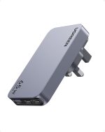 يوجرين شاحن USB C 65 واط من نيكسود، محول سفر مع قابس بريطاني/اوروبي 【ترقية جاني】محول شاحن حائط سريع رفيع للغاية بـ3 منافذ لماك بوك برو/اير، ديل اكس بي اس، ايباد برو، ايفون، سامسونج، الخ
