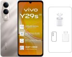 فيفو Y29s AI 5G (ذهبي تيتانيوم 6+6GB RAM، 128GB) 5500mAh | كاميرا 50MP | شاشة 6.74 HD+ | IP64 | مكبرات صوت مزدوجة | حزمة حصرية عبر الانترنت: سماعات اذن TWS وضمان 24 مليون - اصدار الشرق الاوسط