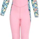 بدلة سباحة من قطعة واحدة للشباب والبنات والاولاد للرياضات المائية للحماية من الطفح الجلدي بعامل حماية من الاشعة فوق البنفسجية 50+، بدلة سباحة كاملة باكمام طويلة