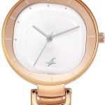 فاست تراك ساعة كوارتز انالوج بعقارب ومينا فضي وسوار معدني للبنات من ستايل اب - NR6270WM01