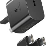 شاحن سامسونج سريع من ايروستراليا - شاحن حائط USB C بقدرة 25 واط مع كيبل USB-C، قابس USB C، شاحن سريع من النوع C، يدعم الشحن السريع PPS لسامسونج الترا S24/S23/S22/S21، جالاكسي A54، نوت 20