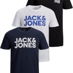 JACK & JONES mens 3-pack Logo T-Shirt (pack of 3)