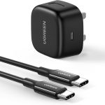 يوجرين مجموعة شاحن سامسونج سريع 25 واط مع كيبل محول سامسونج بطول 2 متر لجالكسي S25U، S24U، S23U، S22، Z فولد 6/5، A06 LTE/A55 LTE، شاحن USB C لايباد برو/اير، شاومي، ون بلس، الخ