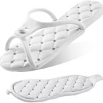 زوجان من احذية الاستحمام للسفر قابلة للطي، شبشب حمام سريع الجفاف ومضاد للانزلاق، صنادل محمولة خفيفة الوزن للسبا والشاطئ وحمام السباحة وصالة الالعاب الرياضية