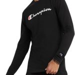 تي شيرت Champion رجالي كلاسيكي بأكمام طويلة