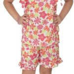 لي كريستال طقم توب مطبوع مع شورت للبنات بعمر 10 سنوات متعدد الالوان S24MCGSB02، 9 سنوات