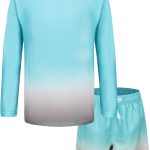 هوجوجو طقم ملابس سباحة للاولاد مكون من شورت سباحة باكمام طويلة وقميص سباحة من قطعتين