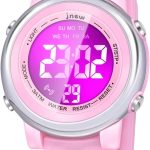 ساعة يد رقمية للاطفال بتصميم كرتوني ثلاثي الابعاد مقاوم للماء بـ7 الوان مع منبه وساعة ايقاف وساعة توقيت، افضل هدايا العاب للبنات بعمر 3-10 سنوات