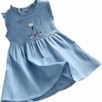 فستان كاجوال من قماش الدينيم القطني المطرز بالزهور من بينكيلز