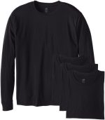 تي شيرت Hanes Men's طويل الأكمام مريح وناعم (عبوة من 4 قطع)