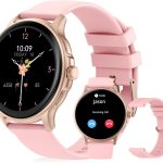 ساعة ذكية للرجال من بيجي، 1.4 انش اموليد، تنبيهات صلاة اسلامية، اكثر من 120 وضع رياضي، متتبع تشبع الاكسجين في الدم، ساعة ذكية مقاومة للماء IP68، iOS/Android، مثالية للرجال (زهري)