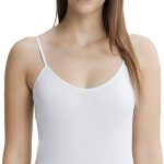 جوكي بلوزة بحمالات رفيعة مريحة وبسيطة للنساء 1487-0110-WHITE/M، ابيض