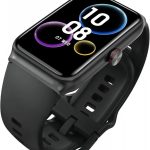 ساعة موسين باند من هونر تشويس بشاشة اموليد كبيرة مقاس 1.64 انش وبطارية تدوم 12 يومًا ومراقبة الصحة طوال اليوم، لون اسود