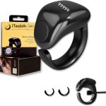 عداد تسبيح ذكي من تافان™، عداد تسبيح رقمي مع شاشة OLED ودعم التطبيق، خاتم اسلامي للشحن المغناطيسي، عداد اصابع مقاوم للماء للمسلمين والصلاة والتذكير، اسود