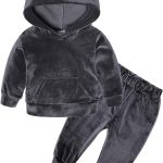 MYGBCPJS 2 قطعة أزياء طفل فتاة قطيفة البلوز قمم بنطلون مجموعة بدلة رياضية