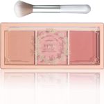 بلشر للخدود من ازوني، بودرة مكياج 3 في 1 غير لامعة للوجه، بلشر مكياج يدوم طويلا ومقاوم للعرق وغير دهني يتوهج بمظهر طبيعي