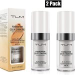 اليفر عبوة من قطعتين من كريم اساس متغير اللون من تي ال ام، كريم كونسيلر لتغطية البشرة الدافئة، كريم اساس سائل مرطب للوجه بلون بيج نود للنساء والفتيات