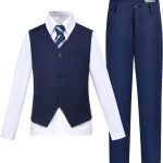 بدلة توكسيدو للاولاد الصغار مكونة من سترة وسروال مع خاتم