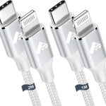 اييونوس كيبل USB C الى لايتنينج [عبوتان بطول 1 متر + 2 متر] كيبل شحن سريع USB-C لايفون معتمد من ابل متوافق مع ايفون 14 13 12 11 برو ماكس ميني XR XS 8 بلس وايباد