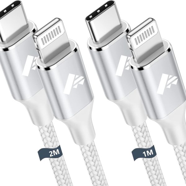 اييونوس كيبل USB C الى لايتنينج [عبوتان بطول 1 متر + 2 متر] كيبل شحن سريع USB-C لايفون معتمد من ابل متوافق مع ايفون 14 13 12 11 برو ماكس ميني XR XS 8 بلس وايباد