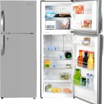 ثلاجة ببابين وفريزر بسعة اجمالية 410 لترات من سوبر جنرال، تقنية منع تكوين الثلج (نوفروست)، اضاءة LED - اغلاق بقفل ومفتاح، لون انوكس، موديل SGR-410-l، مقاس 60.5×67×170 سم، ضمان لمدة عام