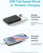⁦بطارية مغناطيسية من Anker Magnetic Power Bank 10K، تحتوي شاحن محمول لاسلكي، بطارية شحن سريع 20 واط مع USB-C متوافق مع Magsafe، iPhone 15/15 Plus/15 Pro/15 Pro Max، iPhone 14/13/12 Series⁩ - الصورة ⁦4⁩