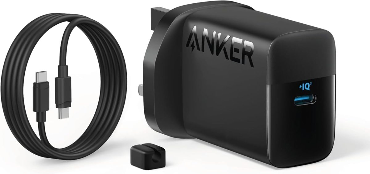 انكر شاحن USB C 45 واط، شاحن سريع PPS مع كابل، متوافق مع اللابتوب، شحن فائق السرعة 2.0 لسامسونج جالاكسي S25/S24 الترا/S24/S23+/نوت 20، ايفون 16/15، بكسل (كيبل USB C الى C بطول 5 اقدام)
