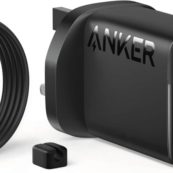 انكر شاحن USB C 45 واط، شاحن سريع PPS مع كابل، متوافق مع اللابتوب، شحن فائق السرعة 2.0 لسامسونج جالاكسي S25/S24 الترا/S24/S23+/نوت 20، ايفون 16/15، بكسل (كيبل USB C الى C بطول 5 اقدام)
