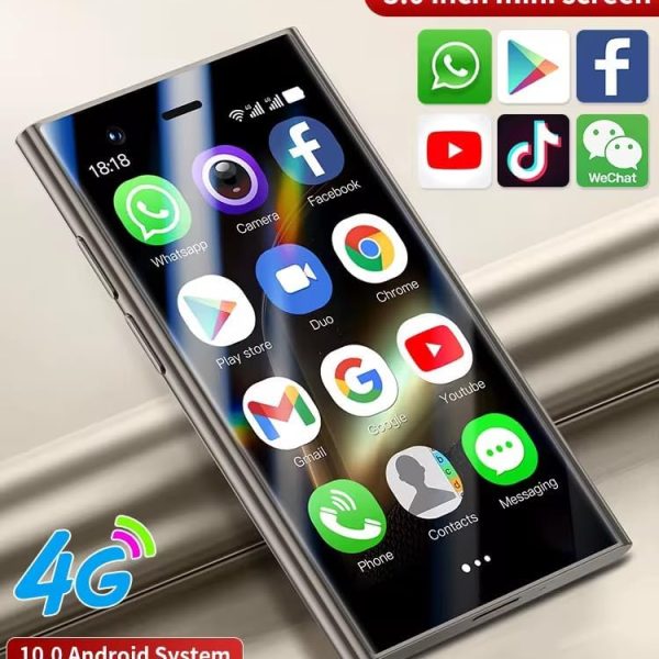 هاتف ذكي S24 الترا صغير، شاشة 3 انش، شريحتين اتصال، اندرويد 4G، بطارية 2500mAh، رمادي/زهري/اسود