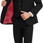 بدلة للاولاد مكونة من 5 قطع بقصة ضيقة مناسبة للاطفال، طقم رسمي لخاتم الزواج