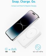 ⁦بطارية مغناطيسية من Anker Magnetic Power Bank 10K، تحتوي شاحن محمول لاسلكي، بطارية شحن سريع 20 واط مع USB-C متوافق مع Magsafe، iPhone 15/15 Plus/15 Pro/15 Pro Max، iPhone 14/13/12 Series⁩ - الصورة ⁦3⁩