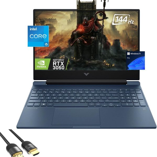 HP لابتوب العاب فيكتوس بشاشة FHD 15.6 انش الجيل 12 ثماني النواة i5 12450H (حتى 4.40GHz)، جيفورس RTX 3050، ذاكرة RAM 16GB، PCle 4.0 1TB، كيبورد باضاءة خلفية، واي فاي 6، RJ45، USB-C، كيبل PDG HDMI،