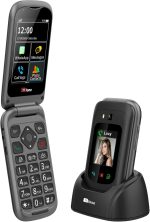ttfone هاتف واتس اب TT970 بشاشة لمس 4G بزر كبير قابل للطي - مع كاميرا 8 ميجابكسل ومتوافق مع جهاز السمع - سهل وبسيط في الاستخدام