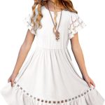 فستان باكمام مطرزة للبنات من بليبين، ملابس صيفية لعمر 6-15 سنة