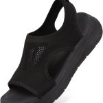 صندل نسائي من يوني ستيب، صندل رياضي سهل الارتداء لدعم قوس القدم، صندل بكعب عريض مفتوح من الامام قابل للغسل، صندل مشي بحزام خلفي