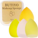 مجموعة اسفنجات مكياج من بوتيو لمكياج الوجه، كريم اساس بودرة لمكياج خال من العيوب، 4 قطع اسفنجات تجميل ملونة في عبوة تخزين واحدة (اصفر) FB015