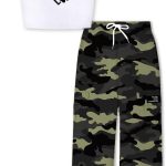 بيتوس لاين طقم ملابس عصرية للبنات مكون من قطعتين باكمام قصيرة وسروال كارجو عصري لعمر 4-14 سنة