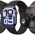 ساعة ذكية SQ-13 جيت بلاك من هاينو تيكو جيرماني مع شاشة كبيرة اموليد للمساعدة الصوتية بالذكاء الاصطناعي، 3 ازواج من الاساور وكيبل شحن مصممة للنساء والرجال