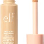 e.l.f. فلتر سائل هالو جلو، معزز للبشرة للحصول على مظهر متوهج وناعم التركيز، غني بحمض الهيالورونيك، نباتي ولم يتم اختباره على الحيوانات، 0.5 فير