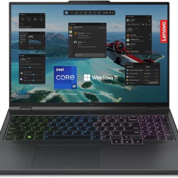 لينوفو لابتوب العاب ليجن برو 5 16IRX9 بشريحة LA1 بالذكاء الاصطناعي، شاشة 16 انش 2.5K 240Hz، انتل i7-14650HX، 32GB RAM، 1TB SSD، RTX 4060 8GB، كيبورد انجليزي-عربي، ويندوز 11، رمادي اونيكس -