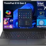 لينوفو لابتوب ثينك باد E16 للاعمال بشاشة 16 انش IPS FHD + WVA (10 انوية، انتل i7-1355U، ذاكرة RAM 16GB، SSD 512GB، كيبورد باضاءة خلفية، قارئ بصمات، ثاندربولت 4، واي فاي 6، ويندوز 11 برو) مع موزع
