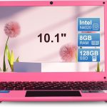 لابتوب تعليمي صغير محمول مع معالج انتل سيليرون N4020 وذاكرة RAM 8GB وSSD 128GB وشاشة HD IPS للتعلم والعمل المكتبي من زاوهويكسين (زهري، 8GB+128GB)