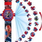 اس اس ار ساعة يد رقمية بتصميم سبايدرمان مع جهاز عرض بـ24 صورة للاولاد والبنات هدية الكريسماس