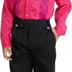 فساتين كاكو الفاخرة قميص رقص لامع مع ربطة عنق للاطفال | قميص ترتر للعمل والمدرسة والوظيفة السنوية والحفلات ذات الطابع الخاص للاولاد (قميص فقط)