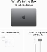 ⁦MacBook Air موديل 2024 من Apple (مقاس 13 إنش، شريحة Apple M3 بوحدة معالجة مركزية ثمانية النوى ووحدة معالجة رسومات غرافيك مع 10 نوى، ذاكرة موحدة 8GB‏، 512GB) - رمادي فلكي؛ العربية/الإنجليزية⁩ - الصورة ⁦6⁩