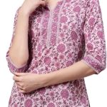 بلوزة طويلة بقصة مستقيمة مطبوعة للنساء | تي شيرت كورتي كورتا للسيدات | تقليدي تقليدي جاهز للارتداء