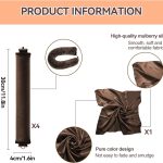 اداة تجعيد الشعر بدون حرارة للشعر متوسط الطول من لونيميا - 4 قطع من تجعيد الشعر الليلي لتجعيد الشعر المموج الكبير، مخملي ناعم وسميك ومرن مع خطاف، وشاح بني