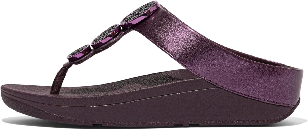 ⁦FitFlop Halo Bead-Circle Metallic Toe-Post womens Slide Sandal⁩ - الصورة ⁦4⁩